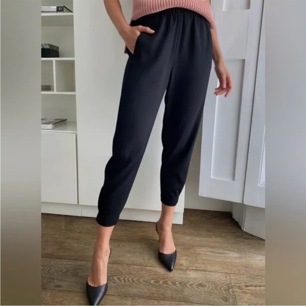 Aritzia Babaton Dexter Pant Black Slim Fit Ankle Pull On Trousers